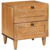 vidaXL Nočna omarica Svetlo rjava 40 x 33 x 46 cm trden mangov les | Shoptok.si