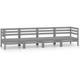 Maison Chic Seti vrtnega pohištva - Vrtna garnitura - Vrtni pohištvo set 4-delna siva trdna borovina, (21809380) | Shoptok.si