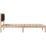  Krevetna konstrukcija Crna 90 x 190 cm Čvrsto borovo drvo | shoptok.hr