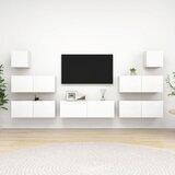 The Living Store Komplet TV omaric 7-delni bela iverna plošča - Komplet TV Omaric, (21374721) Cene
