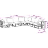 vidaXL Vrtna sedežna garnitura 8 pcs Črna 353 x 283 x 71 cm Aluminij | Shoptok.si