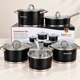  Silver Square Edge Black 10-delni set posuđa od inoxa ( KLK2683 ) Cene