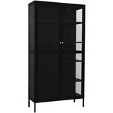 vidaXL Ormarić za izlaganje crni 90x40x180 cm čelik i kaljeno staklo | shoptok.hr