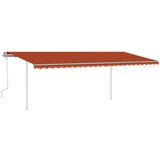  Tenda na ručno uvlačenje s LED svjetlima 6x3 m narančasto-smeđa | shoptok.hr