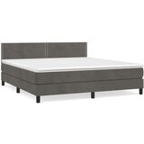  Box spring postelja z vzmetnico temno siva 180x200 cm žamet, (20902319) | Shoptok.si