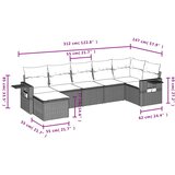  7-dijelni set vrtnih sofa od poliratana s jastucima crni Slike