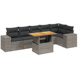 Maison Chic Seti vrtnega pohištva - Vrtna garnitura - Vrtni pohištvo set 7-delna z blazinami siv poli ratan, (21801427) | Shoptok.si
