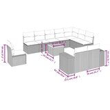  11-dijelni set vrtnih sofa od poliratana s jastucima bež | shoptok.hr