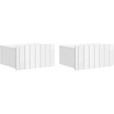  Stenski nočni omarici 2 pcs Bela visok sijaj 49 x 34,5 x 24 cm, (5000209778) | Shoptok.si