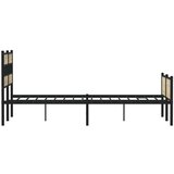  Posteljni okvir brez vzmetnice hrast 150x200 cm inženirski les, (21610421) | Shoptok.si