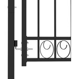  Vrata za ogradu EMMEN s lučnim vrhom čelik 100x86 cm crna | shoptok.hr