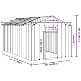 vidaXL Pasja hiša s streho 114x202x101 cm Pocinkano jeklo | Shoptok.si