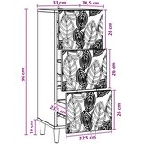  Ormar s ladicama 33 x 34 5 x 90 cm Konstruirano drvo Bijela - Bijela Slike