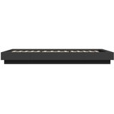 vidaXL okvir za krevet s led svjetlima crni 100 x 200 cm drveni | shoptok.hr