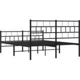  Metalni okvir kreveta uzglavlje i podnožje crni 140x200 cm | shoptok.hr