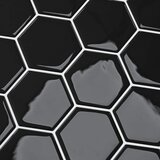  Heksagonska pločica 20 pcs Crna 30 x 30 cm Poliuretan i PET | shoptok.hr