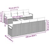  Set sofe s jastukom 7 pcs Crna i svijetloplava poliratan | shoptok.hr