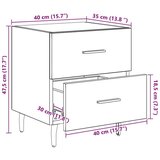 vidaXL Noćni ormar Crni hrast 40 x 35 x 47.5 cm Konstruirano drvo | shoptok.hr