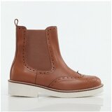 Hotiç Genuine Leather Tan Women's Flat Boots Cene