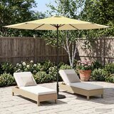  Vrtni suncobran 300 x 300 cm Poliester Pravokutni Žuta i bijela | Shoptok.si