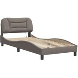  Okvir kreveta s LED svjetlima smeđesivi 90 x 190 cm od tkanine | shoptok.hr