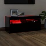 TV ormarić s LED svjetlima crni 90x35x40 cm | Eponuda.com