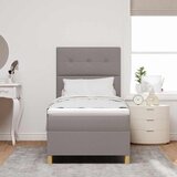  LED Box Spring Krevet Sivo-smeđa 90 x 190 cm tkanina | shoptok.hr
