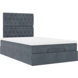 vidaXL Otomanski posteljni okvir z vzmetnicami siv 120x200cm žamet | Shoptok.si