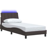  Okvir za krevet bez madraca Hanko tamnosmeđi 90 x 190 cm od tkanine | Eponuda.com
