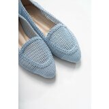 LuviShoes Women's Blue Knitted Flat Flat Shoes 101 Cene
