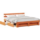  Konstrukcija postelje z vzglavjem Voskast rjav 180 x 200 cm, (5000125771) | Shoptok.si