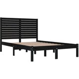  Okvir za krevet od masivnog drva crni 135 x 190 cm 4FT6 bračni | shoptok.hr
