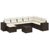 vidaXL 9-dijelni set vrtnih sofa s jastucima poliratan smeđi | shoptok.hr
