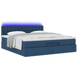  Otomanski okvir kreveta s madracima plavi 200x200cm tkanine | shoptok.hr