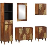  Set ormarića za kupaonicu 5 pcs Medeno smeđa Čvrsto drvo manga | Eponuda.com