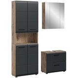 MID.YOU Kopalnica Ice, Črna, Barva Hrasta, 3-Delni | Shoptok.si