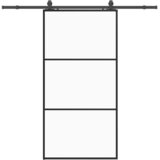  Klizna vrata s priborom crna 102 x 205 cm od ESG stakla | shoptok.hr