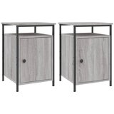  Noćni ormarići 2 kom boja hrasta 40x42x60 cm konstruirano drvo Siva | shoptok.hr