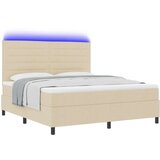  Krevet s Box Spring s Madracem i LED Bež 180x200 cm Tkanina | shoptok.hr