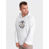 Ombre Men's printed kangaroo sweatshirt - white | Shoptok.si