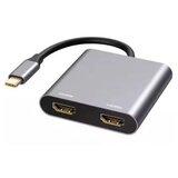 E-green Adapter USB 3.1 tip C (M) - 2 x HDMI Cene