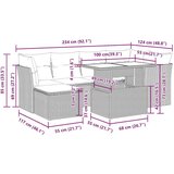  7-dijelni set vrtnih sofa od poliratana s jastucima bež | shoptok.hr
