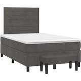  box spring s madracem tamnosivi 120 x 190 cm baršun | shoptok.hr