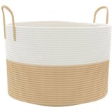  Košara za pohranu bež-bijela Ø 51x33 cm od pamuka | shoptok.hr