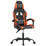 vidaXL Vrtljiv gaming stol črno in oranžno umetno usnje, (20699341) | Shoptok.si