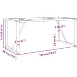  Noge za blagovaonski stol O-oblika 180x80x73cm čelik | shoptok.hr