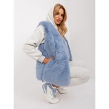 Fashion Hunters Blue fur vest with fasteners Cene