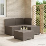 SOFA za vrt za 3 osobe sa izgledom rattan PP Svjetlosiva | shoptok.hr
