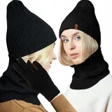 delni univerzalni zimski set kapa šal in rokavice unisex