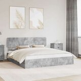  Postelja s shranjevanjem z vzglavjem Betonsko siva 180 x 200 cm, (5000106077) | Shoptok.si